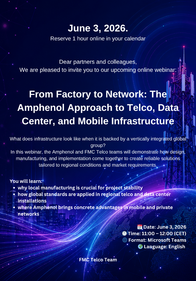 WEBINAR: From Factory to Network: The Amphenol Approach to Telco, Data Center and Mobile Infrastructure